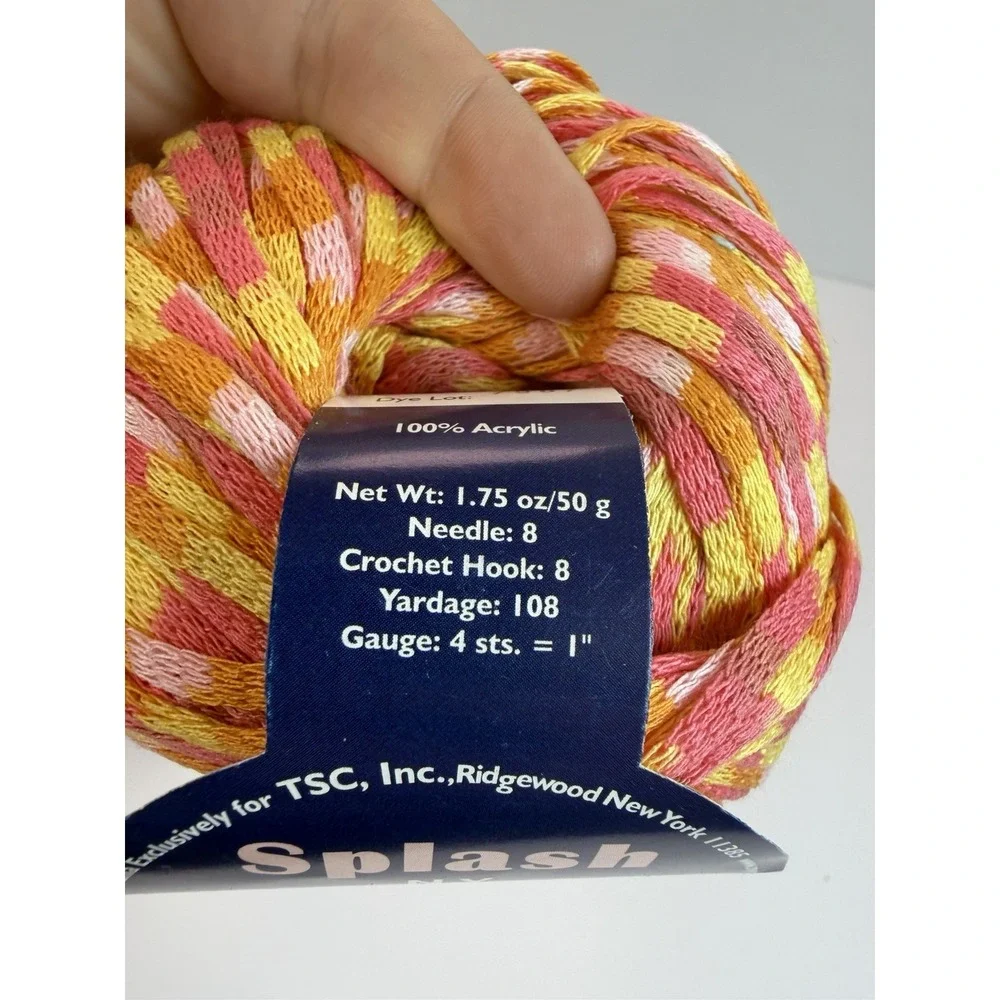 Splash N.Y. Yarns Lot Of 12 Ribbon Variegated 100% Acrylic Made In Romania